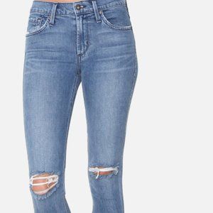 Women's Twiggy Ankle Length Skinny Jean With Knee Slits Hem, size 26